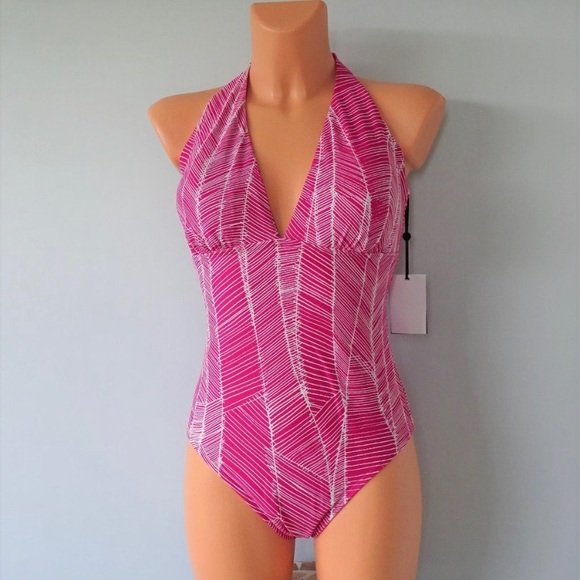 Dkny Other - NWT DKNY 1 Piece Halter Pink Swimsuit